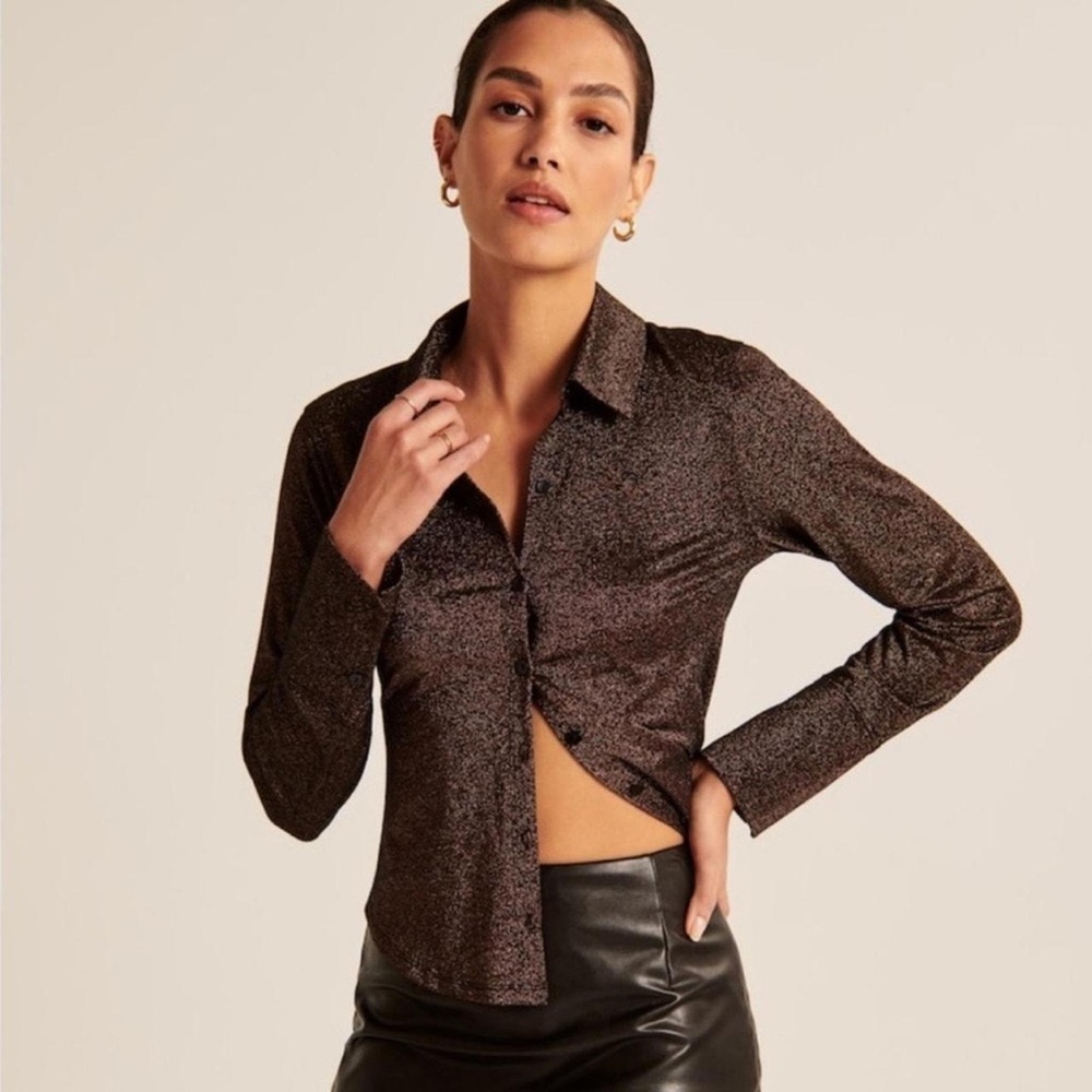 Abercrombie & Fitch Metallic Brown Top - Picture 2 of 9